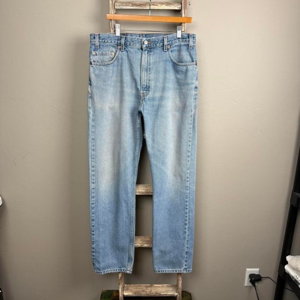 Vintage 99' Levi 505 Relax Straight Fit Blue Denim Jeans size 35x31.5